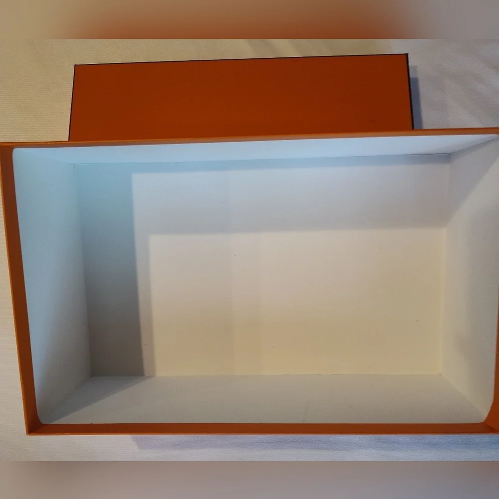 Authentic HERMÈS Orange Shoe Box | 14x10x5" | Luxe Storage & Display - Picture 2 of 7